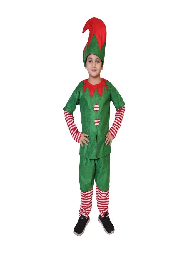 كاكو فانسي دريسيس زي تنكري للأطفال من كاكو، زي قزم، مناسب لحفلات الكريسماس - أحمر/أخضر، 7-8 سنوات، للأولاد - Image 1